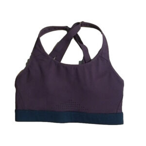 Nike Purple Cross-Back Sports Bra with Navy Band